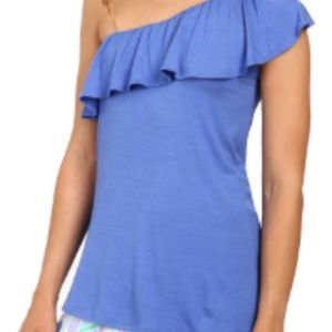 Lilly Pulitzer Neveah One Shouldered Top Iris Blue